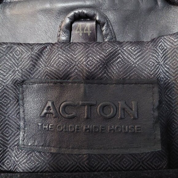 Vintage Leather Vest  Black  Acton The Olde Hide House, Men's 44 - Picture 2 of 8